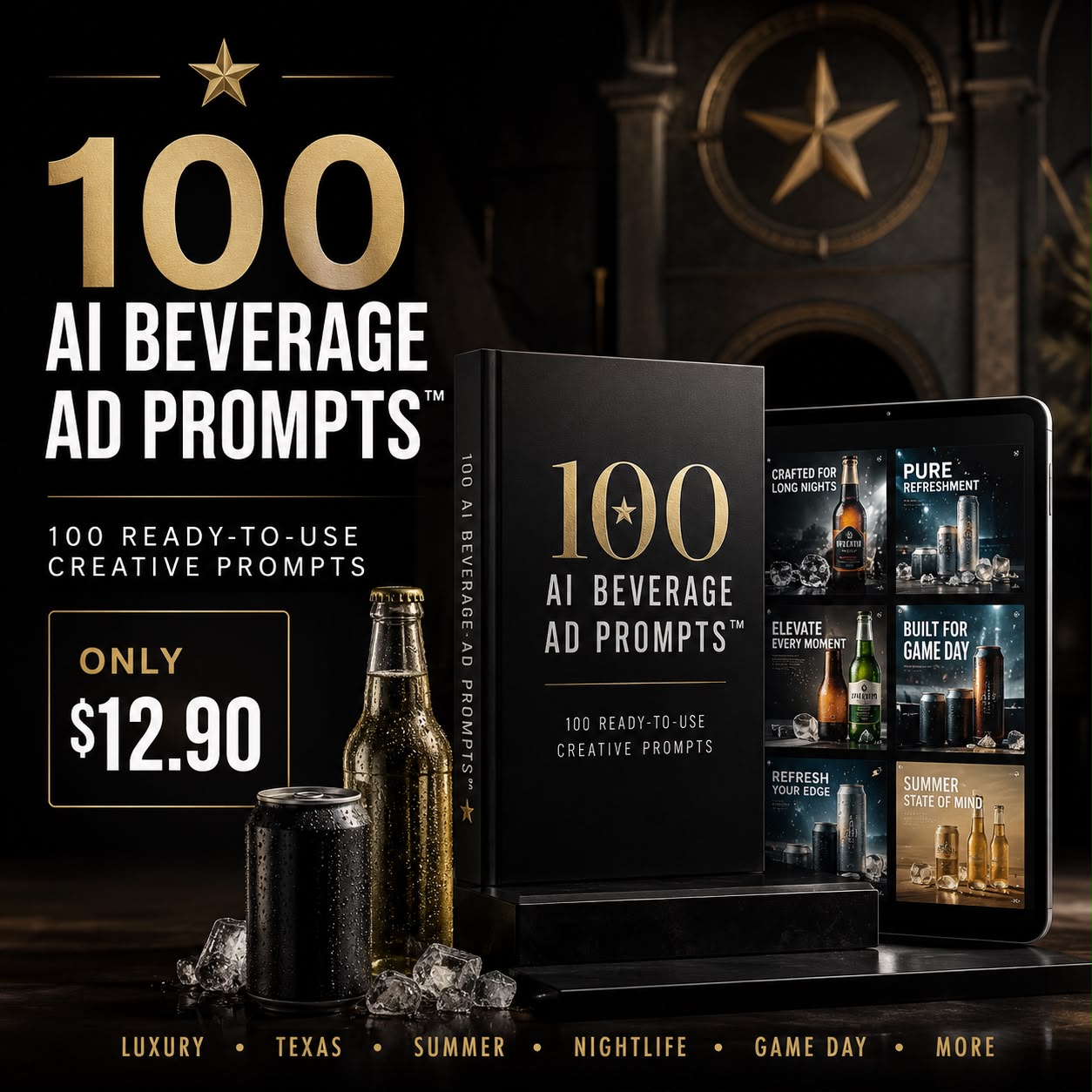100 AI Beverage Ad Prompts cover